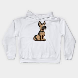 Cute German Shepard Dog Cartoon Kids Hoodie